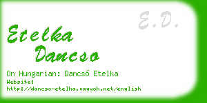 etelka dancso business card